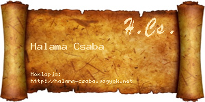 Halama Csaba névjegykártya